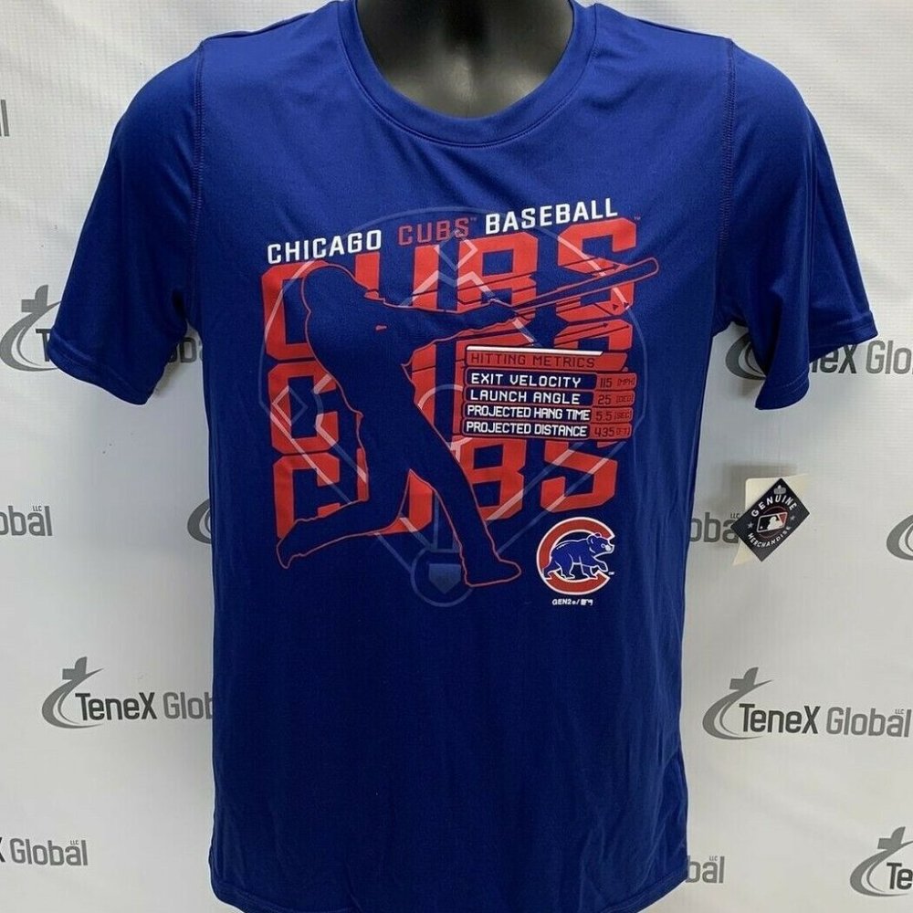 NWT Youths Chicago Cubs Baseball Shirt Royal Blue MLB Fan Size L-G-G-14/16 4B188